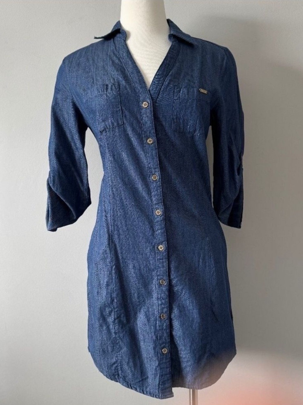 Guess  Denim Dress Blue Long Sleeve Y2K Small